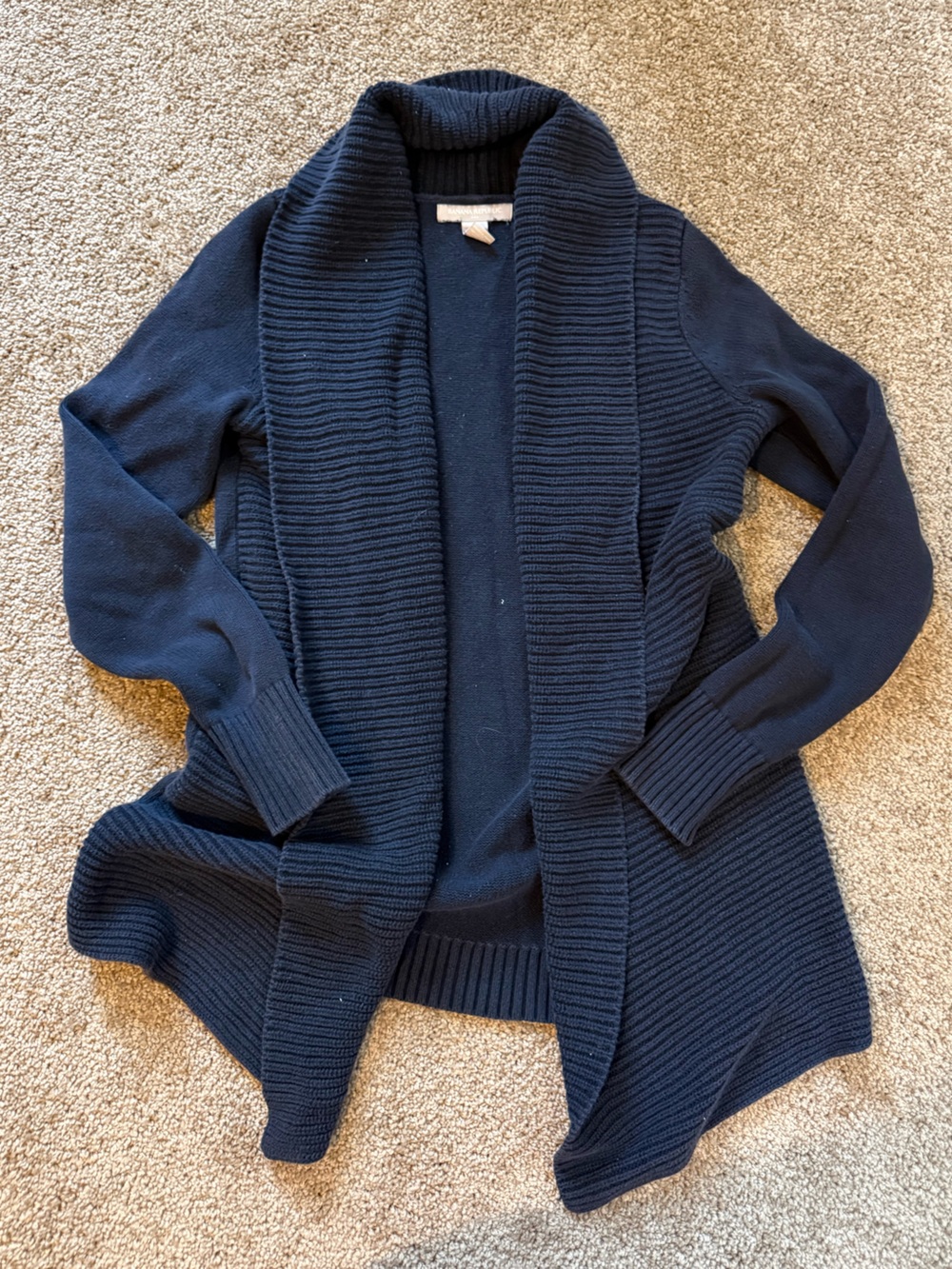Banana Republic women’s Dark Navy Ribbed Open-Front Cardigan